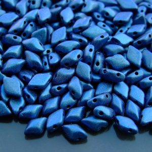 10g GemDuo Beads Metallic Suede Blue Michael's UK Jewellery