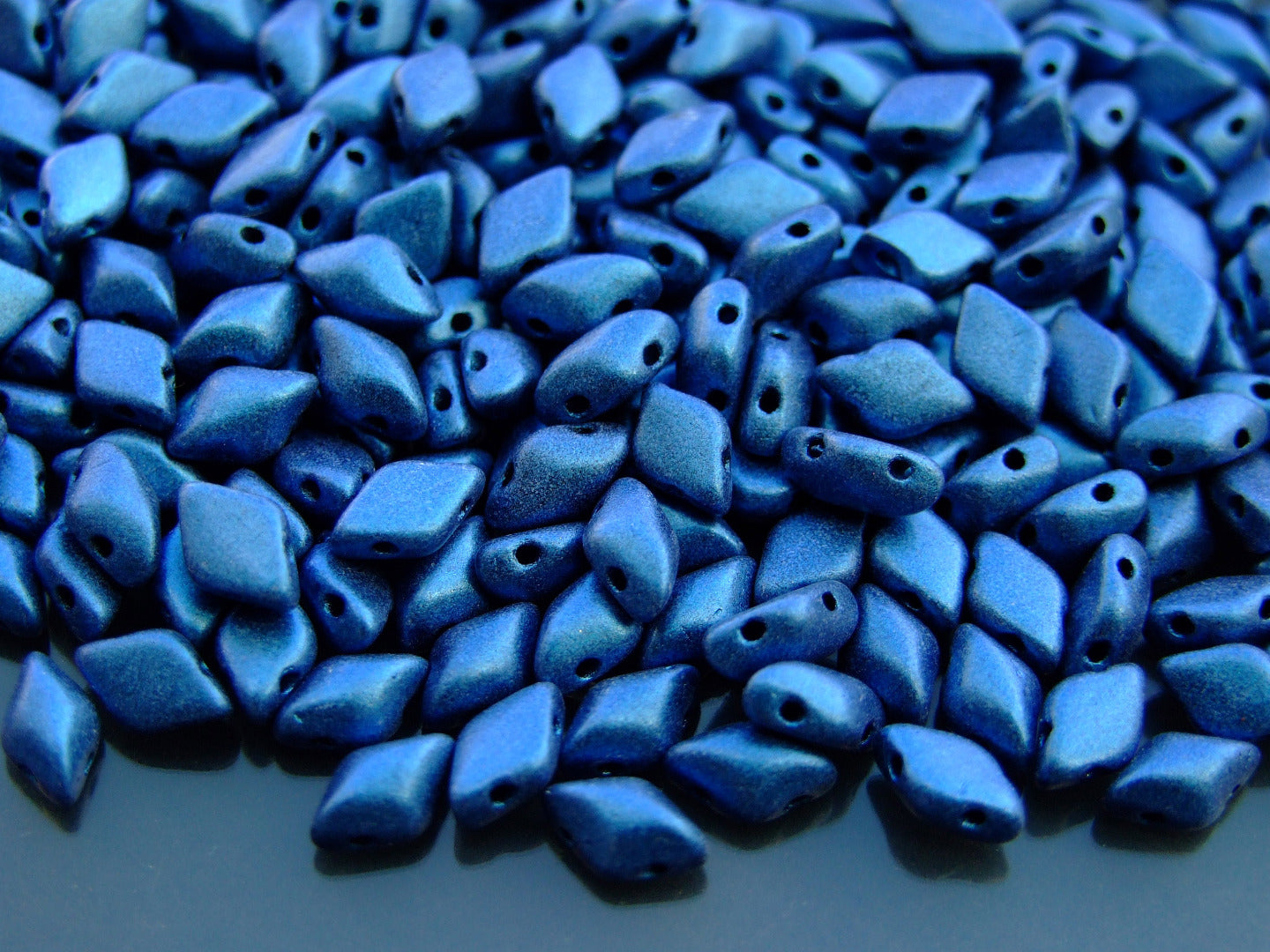 10g GemDuo Beads Metallic Suede Blue Michael's UK Jewellery