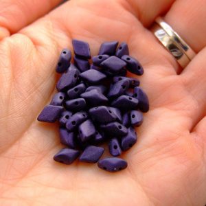 10g GemDuo Beads Metallic Suede Dark Purple Michael's UK Jewellery