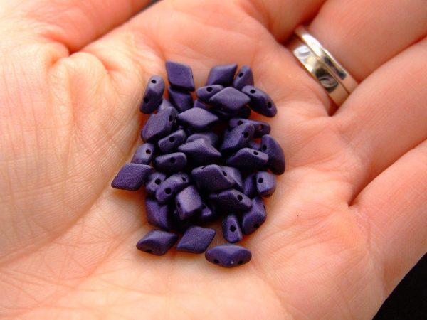 10g GemDuo Beads Metallic Suede Dark Purple Michael's UK Jewellery