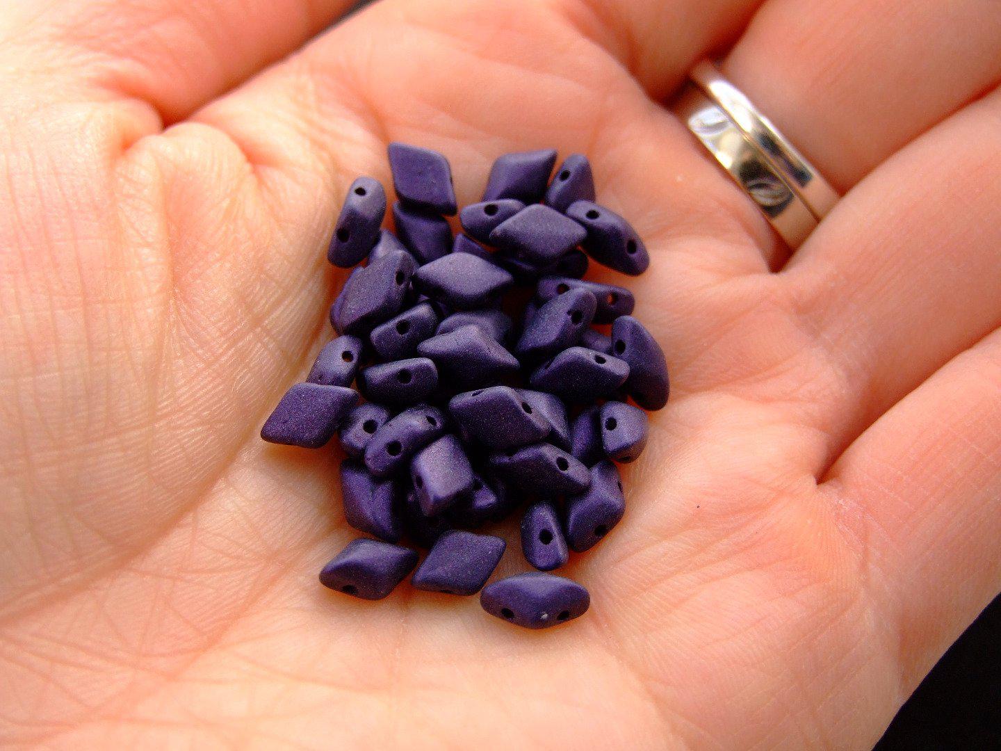 10g GemDuo Beads Metallic Suede Dark Purple Michael's UK Jewellery