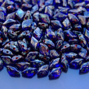 10g GemDuo Beads Transparent Blue Cobalt Picasso Michael's UK Jewellery