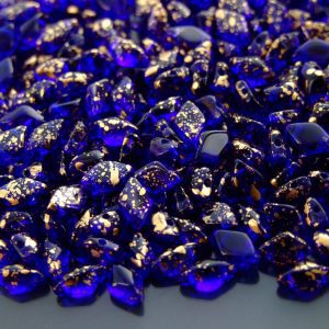 10g GemDuo Beads Transparent Cobalt  Gold Splash Michael's UK Jewellery