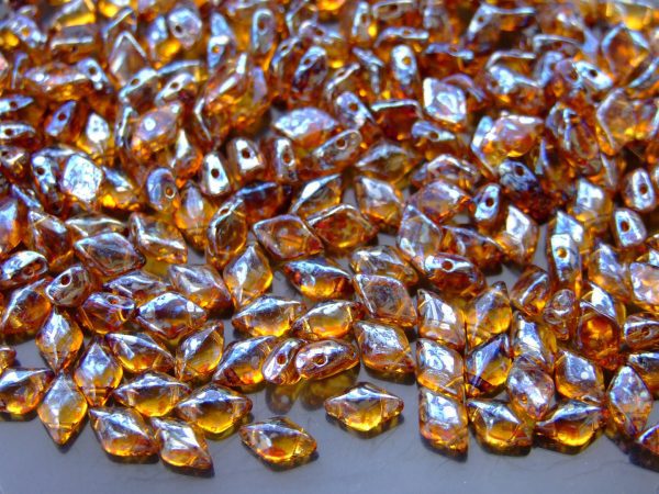 10g GemDuo Beads Transparent Medium Topaz Rembrandt Michael's UK Jewellery