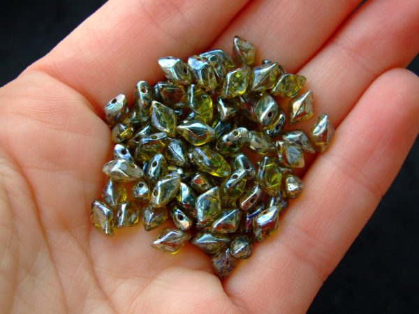 10g GemDuo Beads Transparent Olivine Rembrandt Michael's UK Jewellery