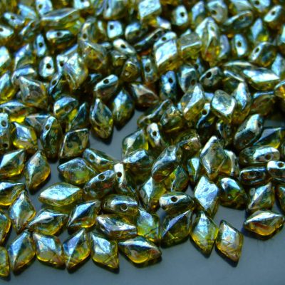 10g GemDuo Beads Transparent Olivine Rembrandt Michael's UK Jewellery