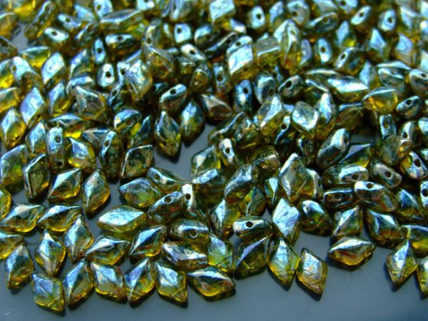 10g GemDuo Beads Transparent Olivine Rembrandt Michael's UK Jewellery