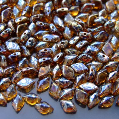 10g GemDuo Beads Transparent Smoky Topaz Rembrandt Michael's UK Jewellery