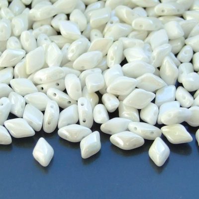 10g GemDuo Beads White Luster Michael's UK Jewellery