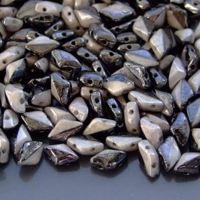 10g GemDuo Duets Beads Black Jet Chalk White Grey Luster Michael's UK Jewellery