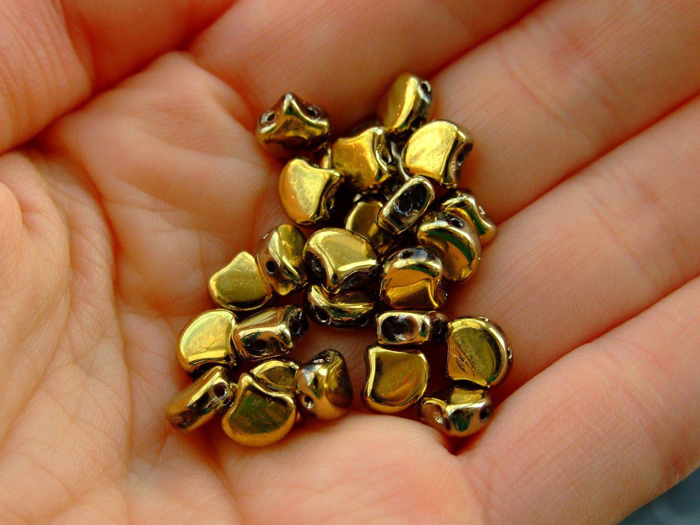 10g Ginko Duo Beads Gold Michael's UK Jewellery