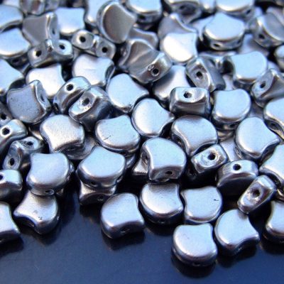 10g Ginko Duo Beads Matte Metallic Silver Michael's UK Jewellery