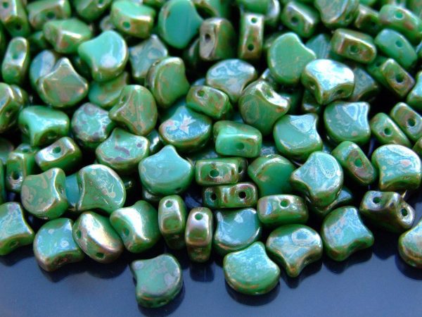 10g Ginko Duo Beads Opaque Green Turquoise Rembrandt Michael's UK Jewellery