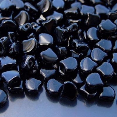 10g Ginko Duo Beads Opaque Jet Michael's UK Jewellery