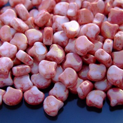 10g Ginko Duo Beads Opaque Luster Topaz Pink Michael's UK Jewellery