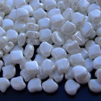 10g Ginko Duo Beads Opaque White Luster Michael's UK Jewellery