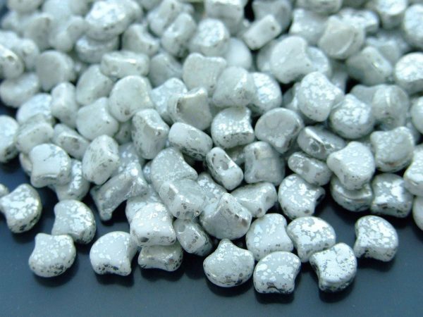 10g Ginko Duo Beads Silver Splash White Michael's UK Jewellery