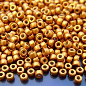 10g Matte Metallic Antique Gold MATUBO Seed Beads 6/0 4mm Michael's UK Jewellery