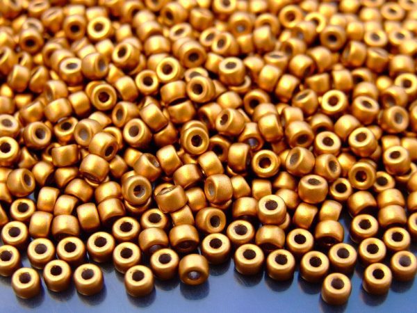 10g Matte Metallic Antique Gold MATUBO Seed Beads 6/0 4mm Michael's UK Jewellery