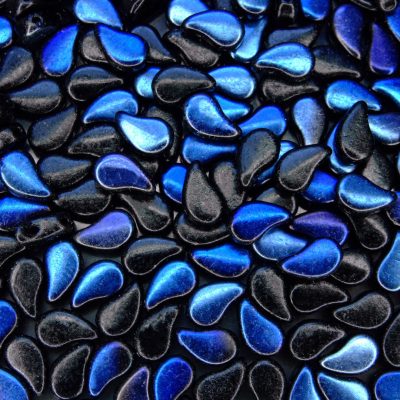 10g Matubo Paisley Duo FlatDuo Beads 2 Hole Beads Jet Azuro Michael's UK Jewellery