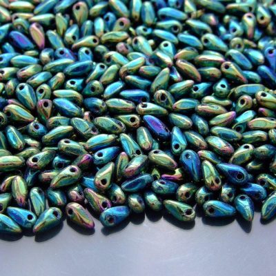 10g Mini Dagger Beads 2.5x6mm Iris Green Michael's UK Jewellery