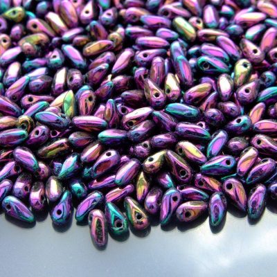 10g Mini Dagger Beads 2.5x6mm Iris Purple Michael's UK Jewellery