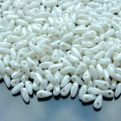 10g Mini Dagger Beads 2.5x6mm Luster Opaque White Michael's UK Jewellery