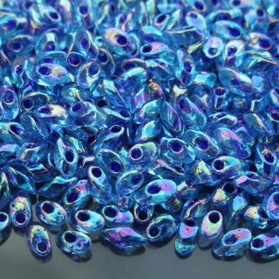 10g Miyuki Long Magatama 4x7mm Beads Cobalt Lined Sapphire AB Michael's UK Jewellery