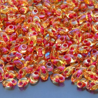 10g Miyuki Long Magatama 4x7mm Beads Dark Pink Lined Amber Michael's UK Jewellery