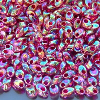 10g Miyuki Long Magatama 4x7mm Beads Fuchsia Lined Smoky Amethyst AB Michael's UK Jewellery