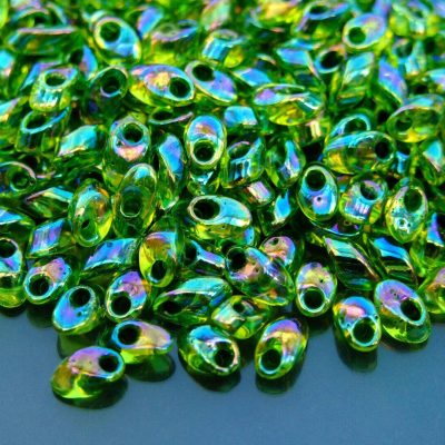 10g Miyuki Long Magatama 4x7mm Beads Green Lined Chartreuse AB Michael's UK Jewellery