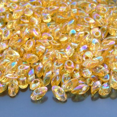 10g Miyuki Long Magatama 4x7mm Beads Light Gold Crystal AB Michael's UK Jewellery