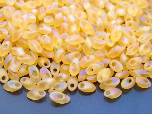 10g Miyuki Long Magatama 4x7mm Beads Matte Transparent Light Topaz AB beads mouse