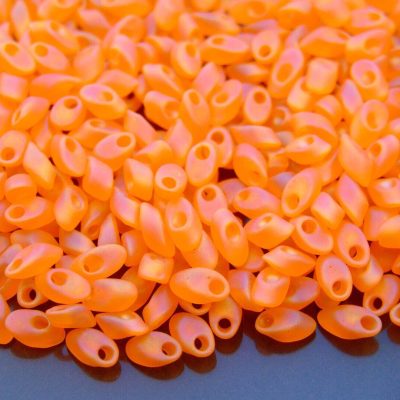 10g Miyuki Long Magatama 4x7mm Beads Matte Transparent Orange AB Michael's UK Jewellery