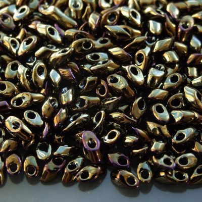10g Miyuki Long Magatama 4x7mm Beads Metallic Brown Iris Michael's UK Jewellery