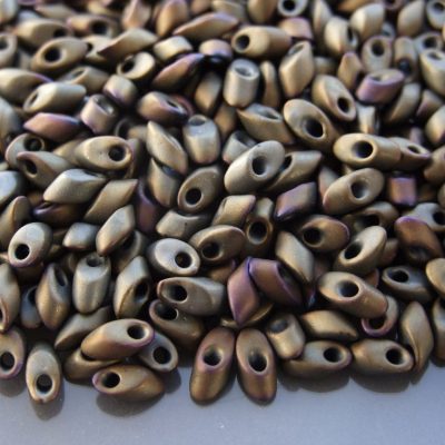 10g Miyuki Long Magatama 4x7mm Beads Metallic Olive Iris Michael's UK Jewellery