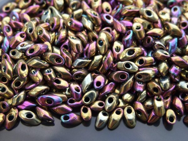 10g Miyuki Long Magatama 4x7mm Beads Metallic Purple Gold Iris Michael's UK Jewellery