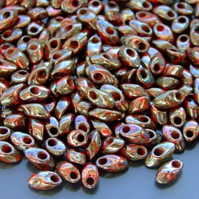 10g Miyuki Long Magatama 4x7mm Beads Opaque Picasso Red Garnet Luster Michael's UK Jewellery
