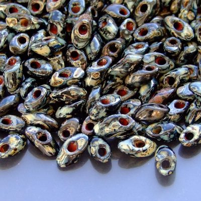10g Miyuki Long Magatama 4x7mm Beads Picasso Smoky Black Matte Michael's UK Jewellery