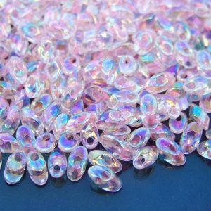 10g Miyuki Long Magatama 4x7mm Beads Pink Lined Crystal AB Michael's UK Jewellery