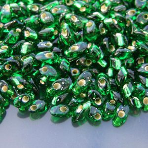 10g Miyuki Long Magatama 4x7mm Beads Silver Lined Green Michael's UK Jewellery