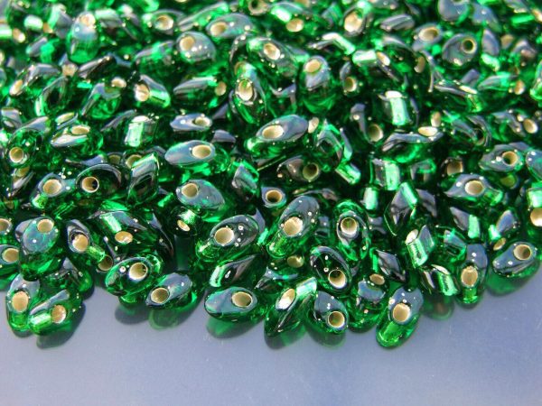 10g Miyuki Long Magatama 4x7mm Beads Silver Lined Green Michael's UK Jewellery