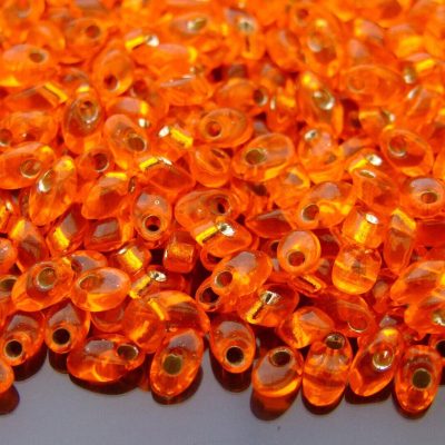10g Miyuki Long Magatama 4x7mm Beads Silver Lined Orange Michael's UK Jewellery