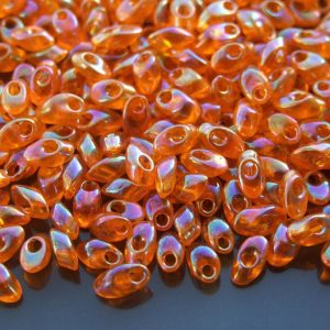 10g Miyuki Long Magatama 4x7mm Beads Transparent Rainbow Orange Michael's UK Jewellery