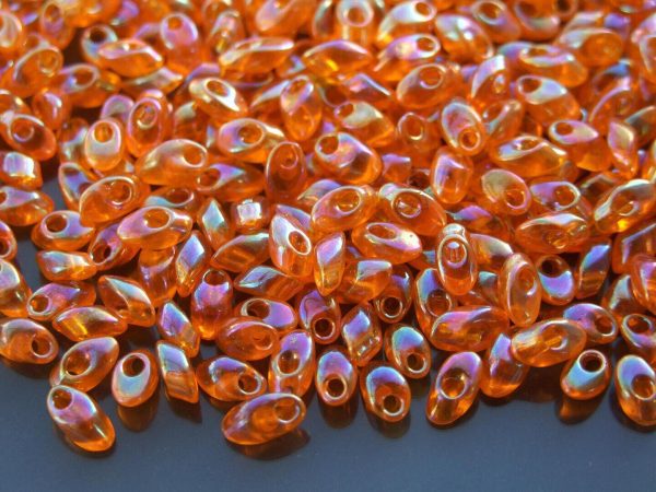 10g Miyuki Long Magatama 4x7mm Beads Transparent Rainbow Orange Michael's UK Jewellery