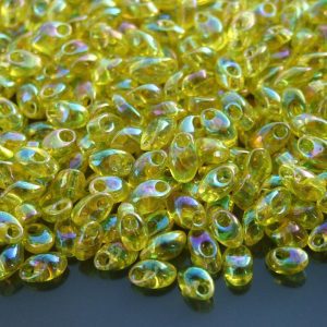 10g Miyuki Long Magatama 4x7mm Beads Transparent Rainbow Yellow Michael's UK Jewellery