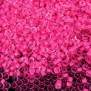 10g Neon Pink Lined MATUBO Seed Beads 8/0 3mm Michael's UK Jewellery