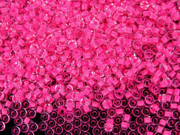 10g Neon Pink Lined MATUBO Seed Beads 8/0 3mm Michael's UK Jewellery