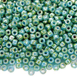 MATUBO BEADS 6/0 Opaque Blue Turquoise Picasso beads mouse