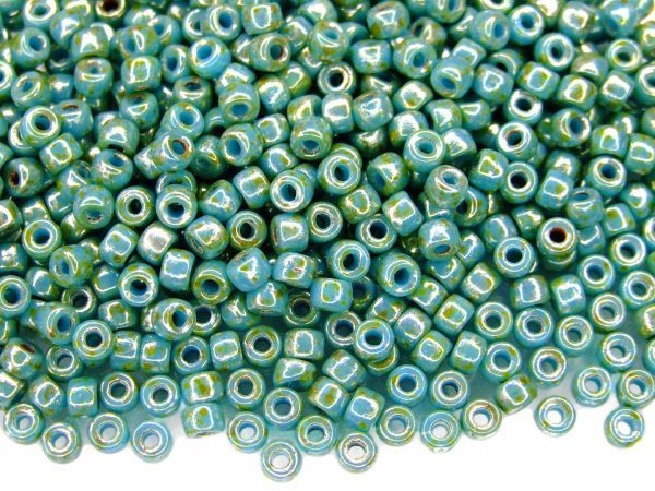 10g Opaque Blue Turquoise Picasso MATUBO Seed Beads 6/0 4mm Michael's UK Jewellery